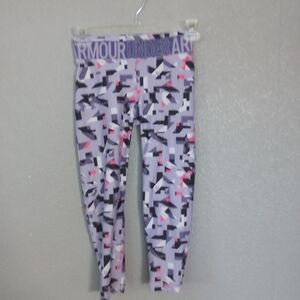 Under Armour Kids' Geometric Leggings - Gray and Pink ( Bag N )